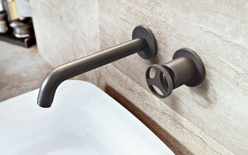 Harley wall-mounted 2-hole  washbasin mixer in GM