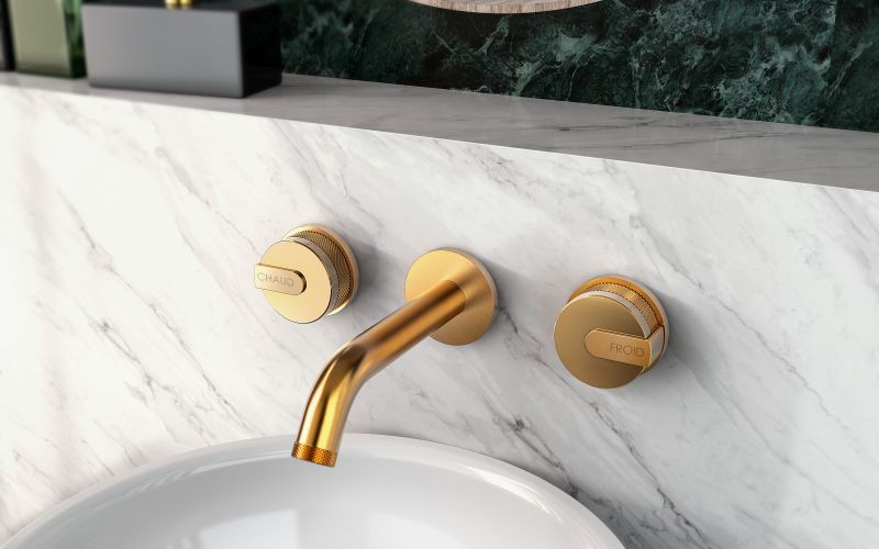 MOD+ wall-mtd basin mixer_brushed gold