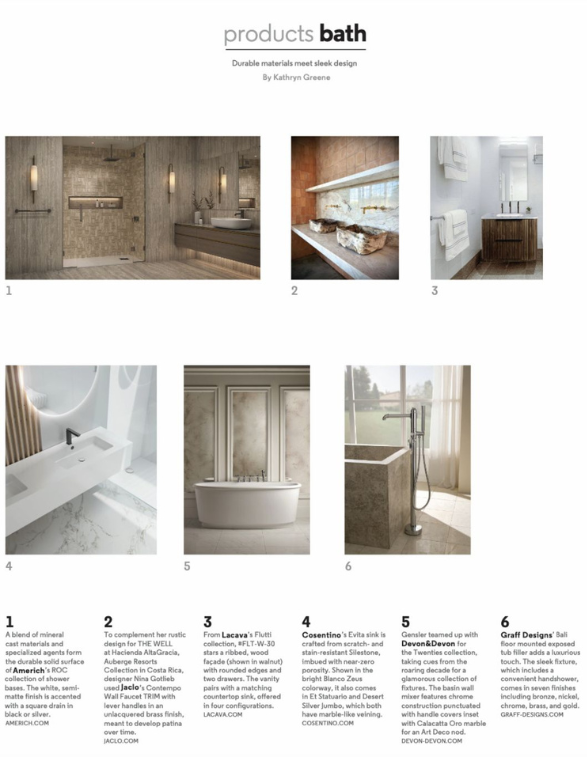 GRAFF Bali Tub filler in HD Magazine