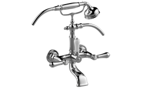 Wall-mounted bath & shower mixer with hand shower set