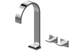 Basin mixer with wall-mounted valves with 16,5cm spout - Trim only