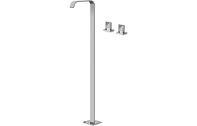 Basin mixer with deck-mounted valves - Exposed parts