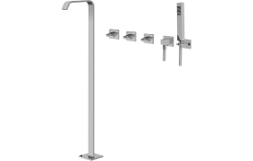 Bathtub set with hand shower and diverter - Exposed parts