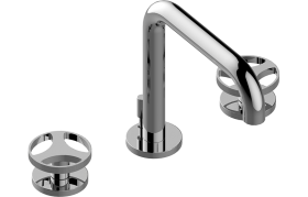 Three-hole washbasin mixer