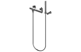 Wall-mounted shower mixer with handshower set