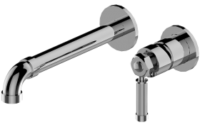 Wall-mounted basin mixer with 23,4cm spout - Trim only