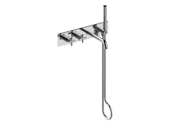 M.E. Wall-mtd thermostatic bath & shower mixer with hand shower set - Trim only