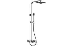 Wall-mounted shower system with handshower and showerhead