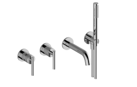 M.E. Wall-mounted bath & shower mixer with hand shower set - Trim only