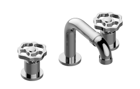 Three-hole washbasin mixer