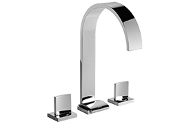 Three-hole washbasin mixer