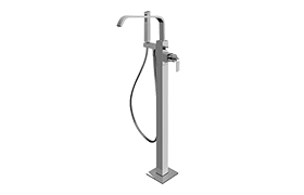 Floor-mounted bathtub mixer